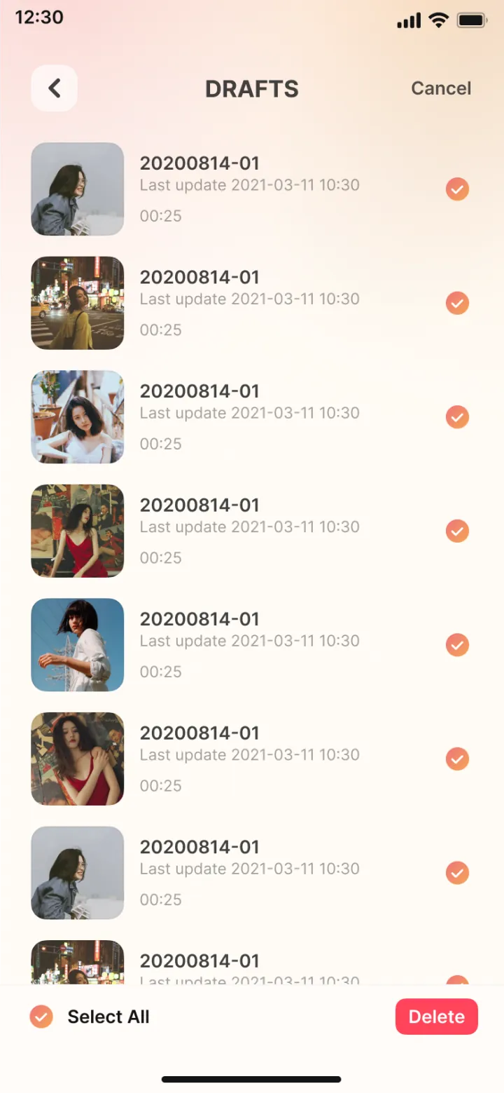 草稿列表与全选 · 02